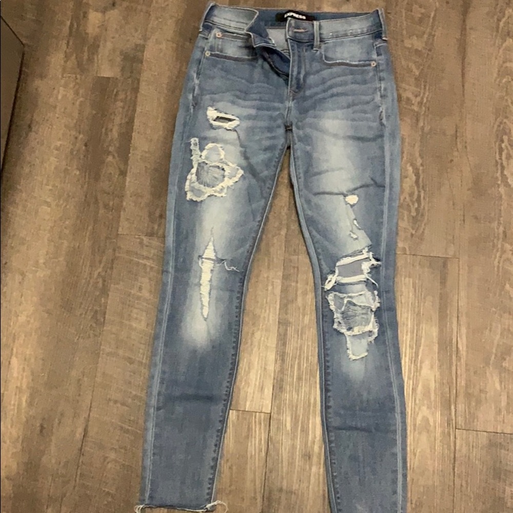 Express patchwork/distressed jeans - Picture 1 of 7
